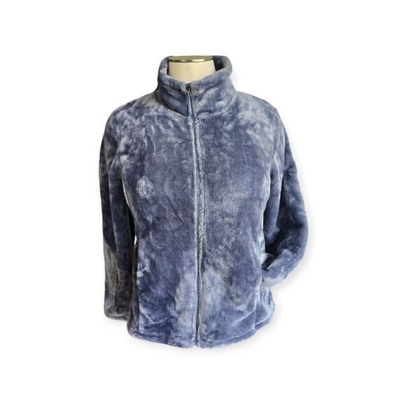 32 Degrees Ladies' Long Sleeve Plush Jacket blue XL - Picture 1 of 6